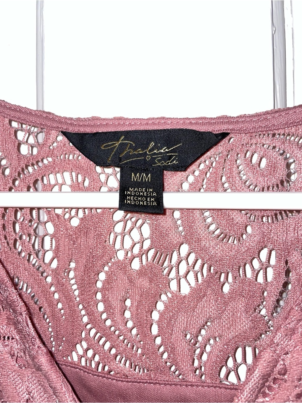 Thalia Sodi Mauve Lace Peplum Wrap Long Sleeve Top. Size M - #25 - Picture 2 of 5